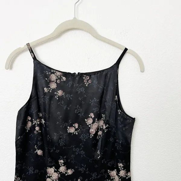 [Vintage] All That Jazz 90s Y2K Floral Satin High Neck Halter Blouse Sz Small S - Image 3