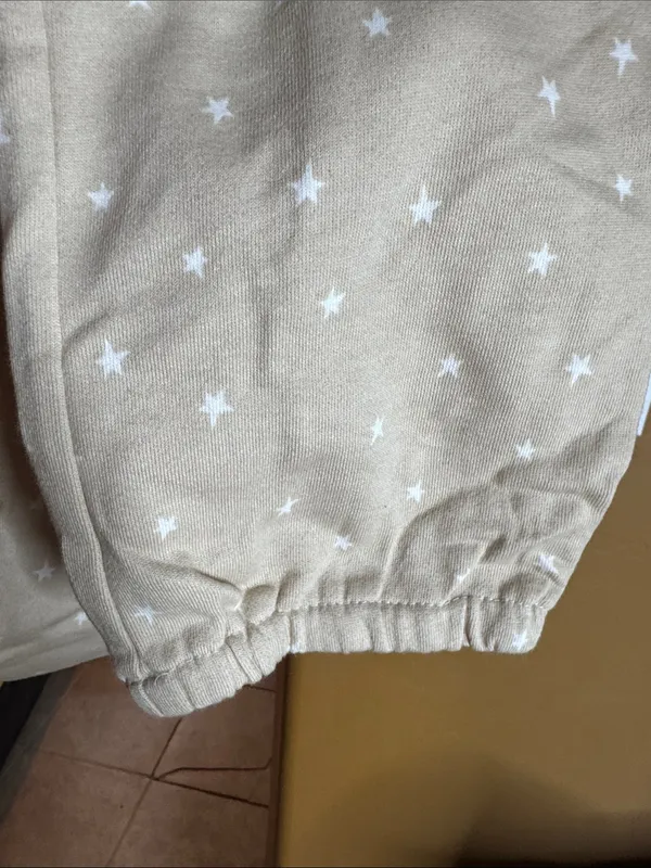 NWT Style & Co Beige Star Print Jogger Sweatpants Small Cozy Lounge Pants - Image 9