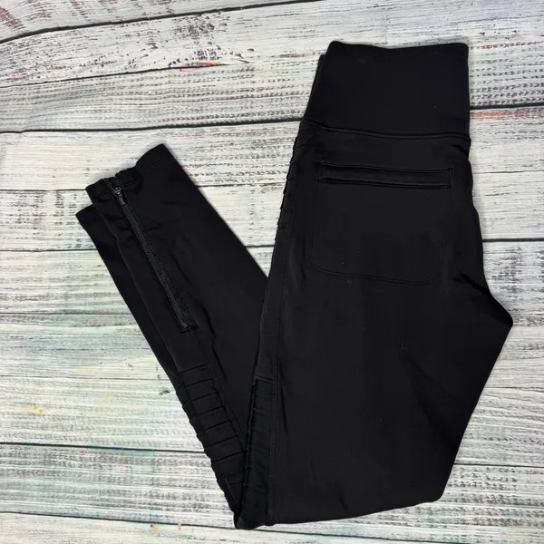 Athleta Delancey Moto Tight Black Size Small - Image 4