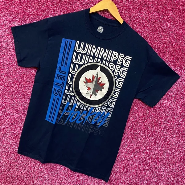 Winnipeg Jets Hockey Team Logo & Spell-out NHL Promo Tee M - Image 3