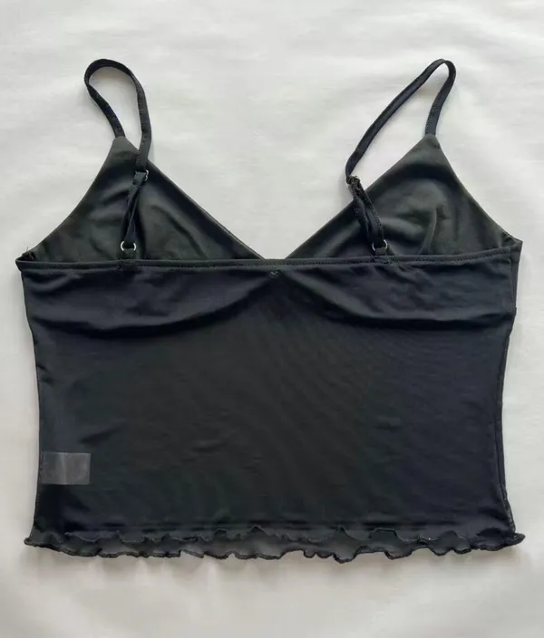 Black Mesh Tank Top - Image 2