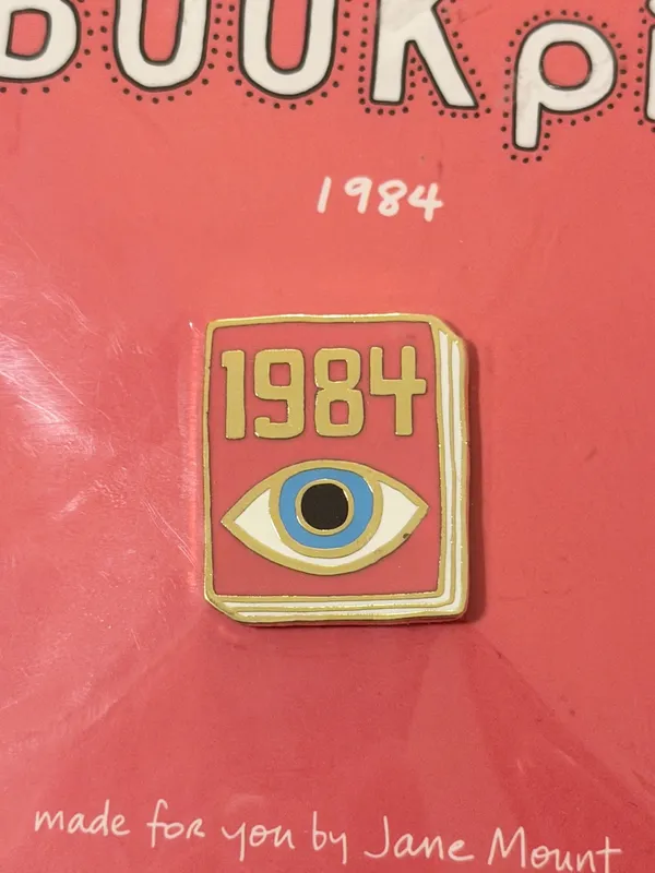 NEW Ideal Bookshelf Classic Books 1984 Enamel Pin - Image 3