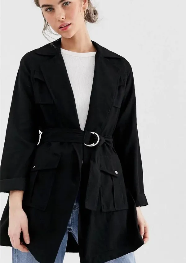New Look belted shacket in black (New without tag) - Image 4