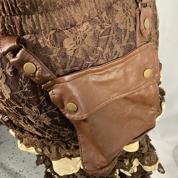 Spirit Halloween Steampunk Costume Skirt Vest Mask Adult M/L Brown‎ Gothic Gears - Image 13