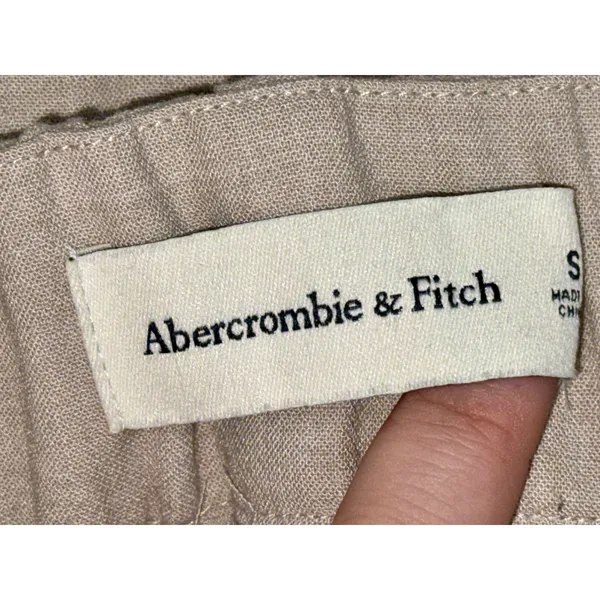 Abercrombie & Fitch Tan Beige Tailored Wide Leg Dress Pants Trousers Womens Sz S - Image 3