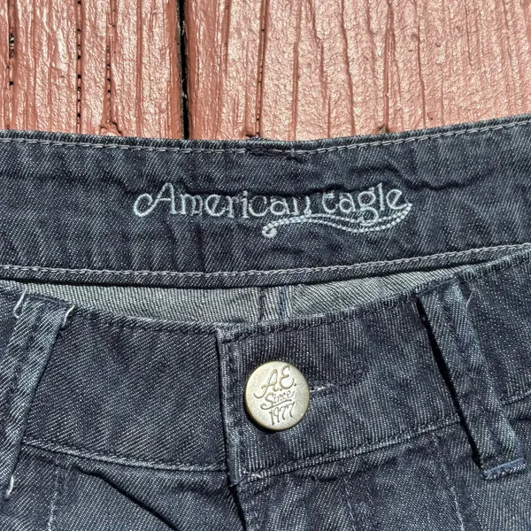 Y2K low rise American Eagle mini jean cuffed shorts - Image 2