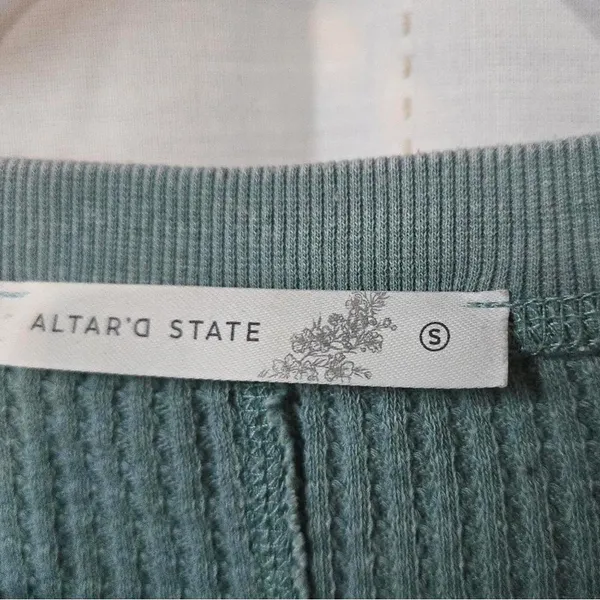 Altard State Waffle Knit Top in Blue/Green - Image 5