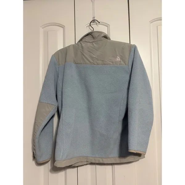 The North Face Denali Fleece Jacket Light Blue Grey Full Zip Girls Large L 14/16 - Image 6
