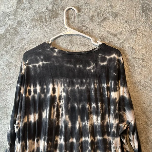 Mumu Yellow Tunic Newsie Tie Dye Size Small Black‎ Gray White New - Image 3