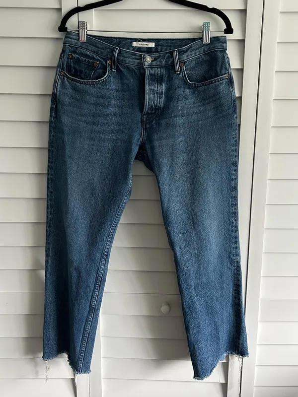 Grlfrnd | Tatum raw hem cropped jeans in always now wash - Image 3