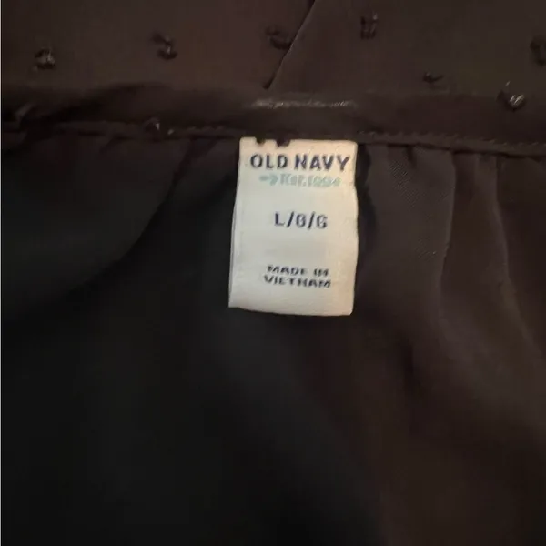 Old Navy Black Sheer Polka Dot Blouse - Image 2