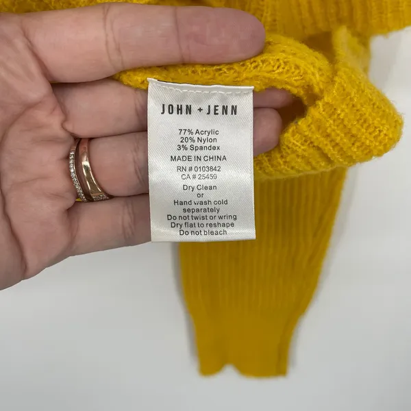 John Jenn Yellow Striped Knit Pullover Sweater XL Casual Comfort‎ Loose Fit - Image 6