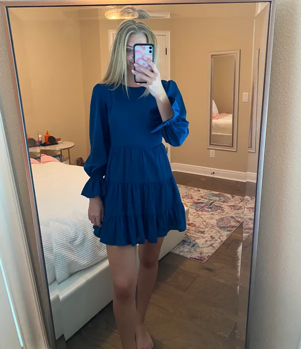 Hello Molly Blue Long sleeve Dress - Image 2