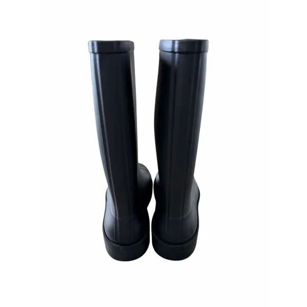 Jeffrey Campbell Matte Black Tall Rubber Rain Boots Size 10 Round Toe - Image 6