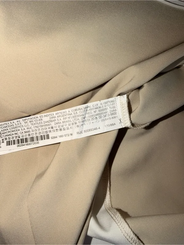 NWOT Zara Beige Cream Snakeskin Pleated Midi Dress Size M • Spaghetti Strap Side - Image 7