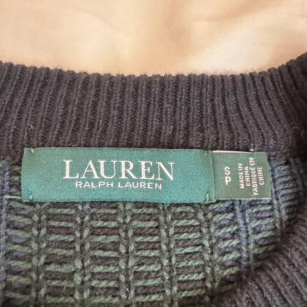 Lauren Ralph Lauren Dark Green & Blue Plaid Crewneck Sweater - Image 4