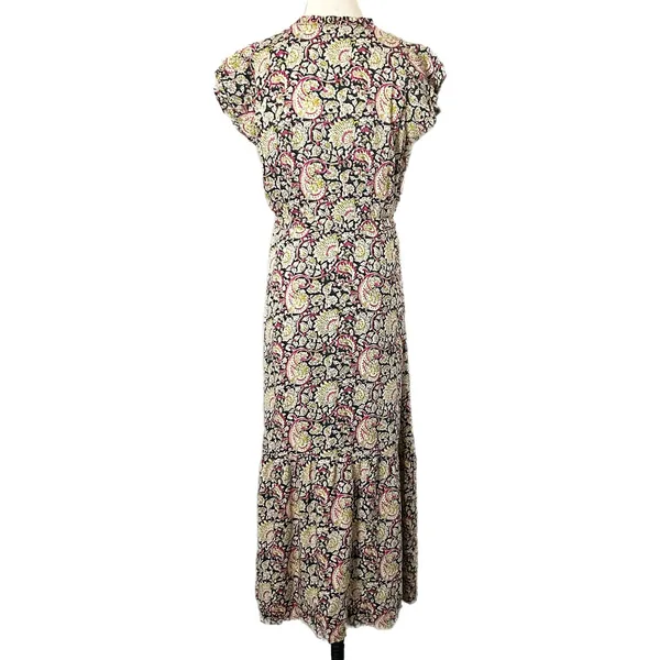 Emerson Fry Love Tòmas Modal Maxi Dress Pink Paisley Hand Block Print Size Small - Image 5