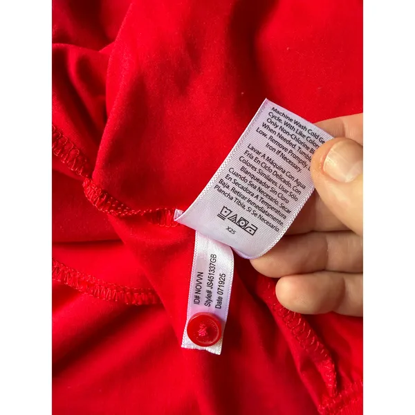 Red Button Front Nightgown Women's Medium Soft Pajama Sleep Shirt Pockets - Image 11