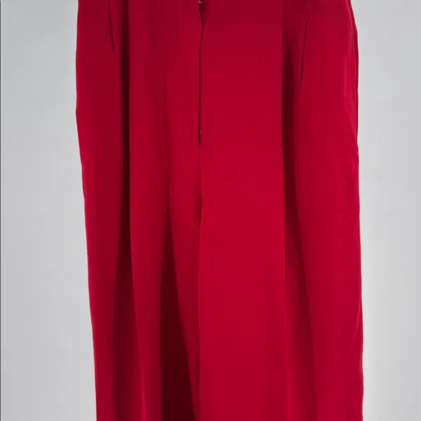 Chaus Red Women's 100% silk pants office 10 holiday professional party casual - Image 7