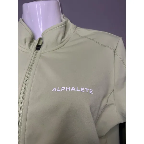 Alphalete Track Jacket Womens Small Green Cropped Full Zip Athletic Softshell - Image 4