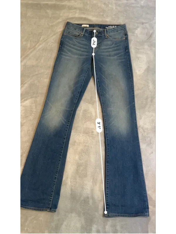 Women's Gap 1969 Perfect Boot Cut Jeans Blue Size 28XL - Image 7