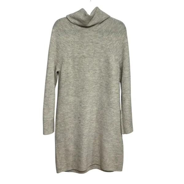 NEW LOFT Cowl Neck Soft Lightweight Sweater Dress in Ivory / Off White - Size M - Image 2