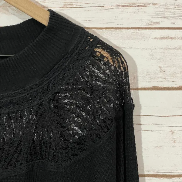 Free People Spring Valley Lace Trim Tunic Top - Black - Small - Image 5