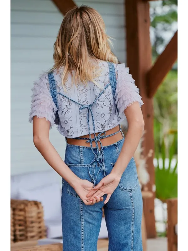FREE PEOPLE Madonna Top in Purple Size Small - Image 3