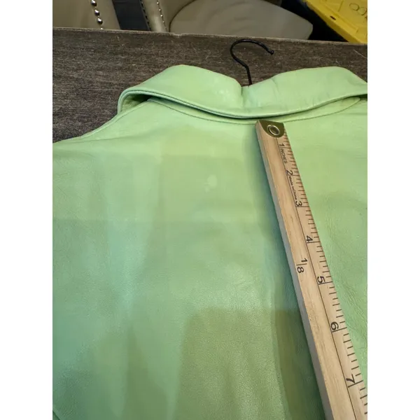 Vintage Neto lime green Italian leather jacket by Size 4 Mod Retro Twee‎ - Image 11