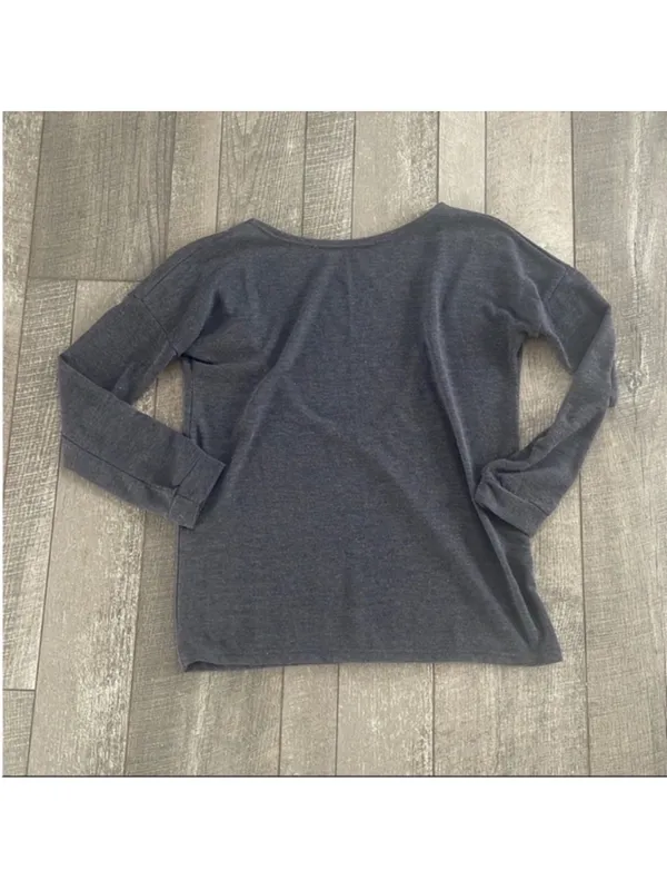 Lulu's Size Small Dark Grey Scoop Back Top - Image 2