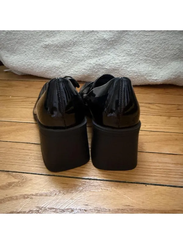 ASOS DESIGN Stanford smart mid heeled loafers in black - Image 3