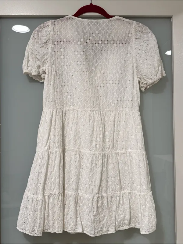 White Eyelet Zara Mini Dress - Image 3