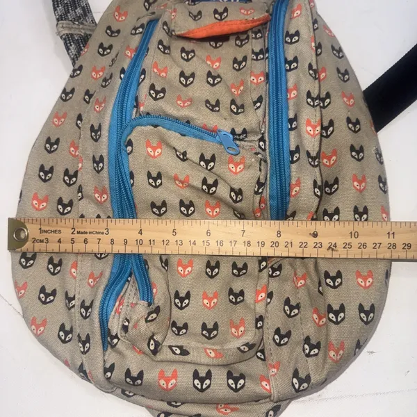 KAVU Cattitude Cats Orange Black Fox Hiking Outdoor Gorpcore Rope Sling Bag - Image 4