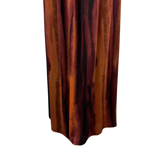 90s Y2K Babydoll Maxi‎ Dress 10 Moody Orange Empire Waist Fairy Grunge Slinky - Image 8