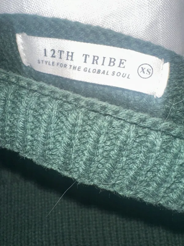 12th Tribe Women’s XS Cropped Ribbed Top Minimalist Y2K Long Sleeve festival - Image 4