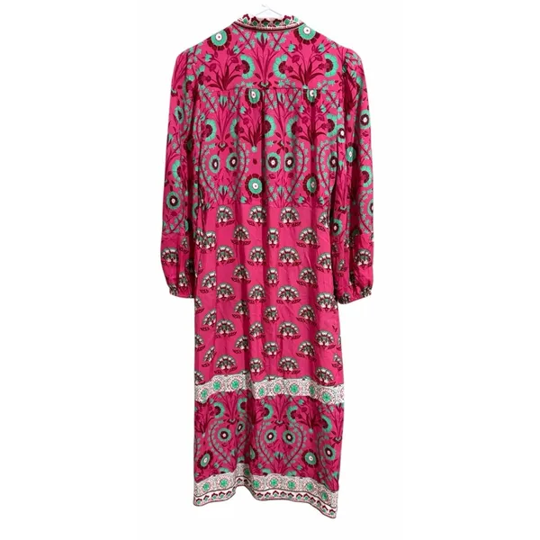 Celina‎ Moon Rose Abstract Block Print Long Sleeve Dress Women's Size Small - Image 2