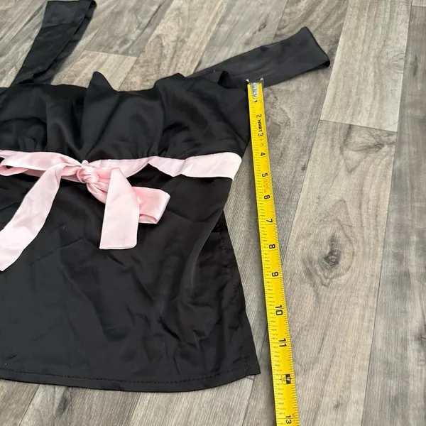 Princess Polly Coquette black and pink satin bow top - Image 4