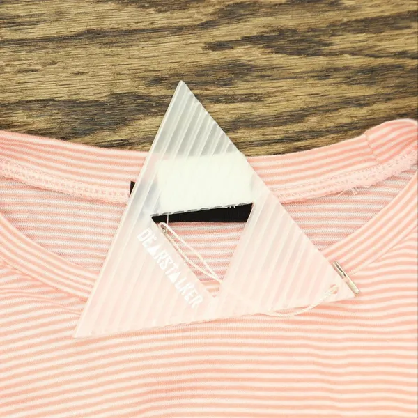 NWT Dearstalker Womens Striped Short Sleeve Pocket T-Shirt Tee Pink / White Free - Image 3