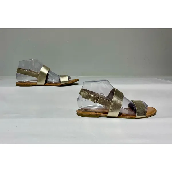 Old Navy Metallic Gold Flat Sandals  Size 7 - Image 4