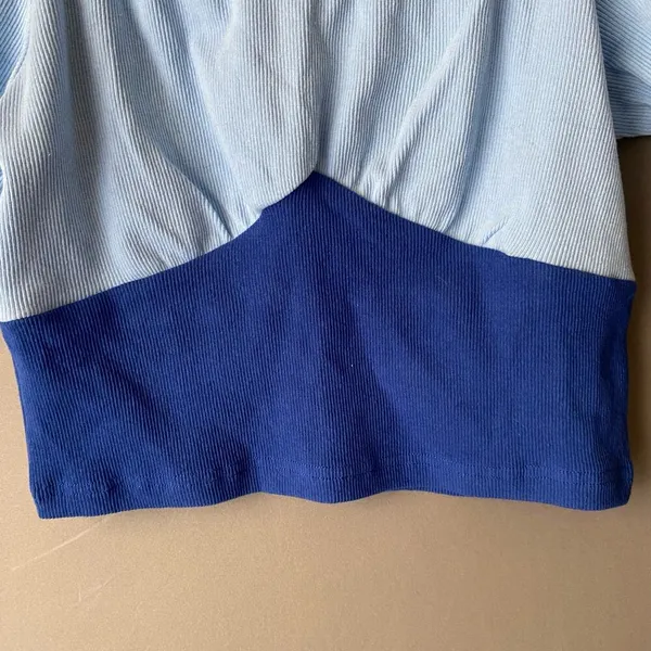 Cider top women's size‎ M off shoulder milkmaid cottage core blue NWT - Image 3