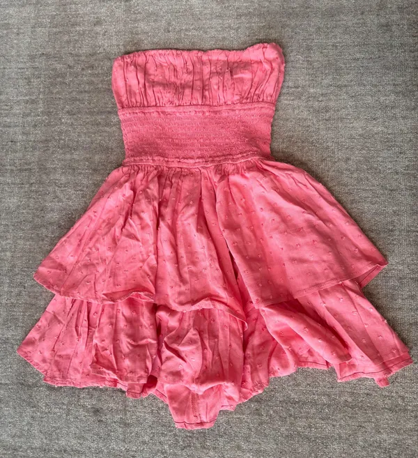 Sky to Moon Boho Pink Rose Pink Strapless Romper Dress - Image 2