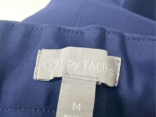 NEW T By Talbots Luxe Comfort Straight Leg Travel Pants Ankle Zipper Navy Medium - Image 4