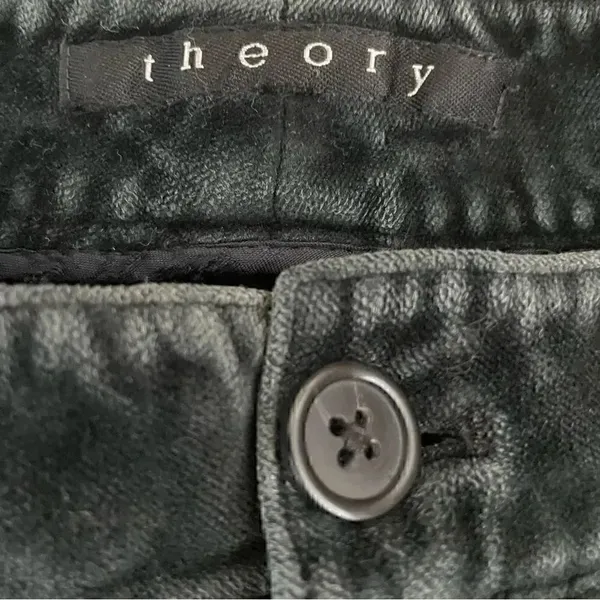Theory Cotton Blend Green Velvet Skinny Womens Pants SZ 2 - Image 11