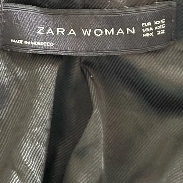 Zara Open Front Boyfriend Blazer Black XXS - Image 4