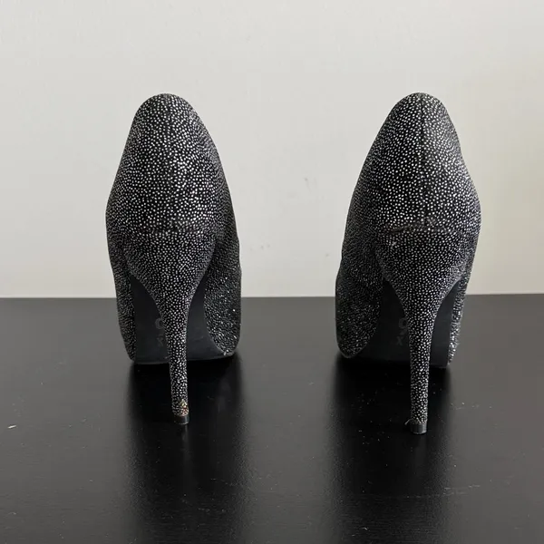 Mix No. 6 Black Sparkle Platform‎ Stilettos Sz 6.5 - Image 5
