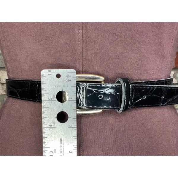 belt vegan leather goldtone buckle 1990s - Image 3