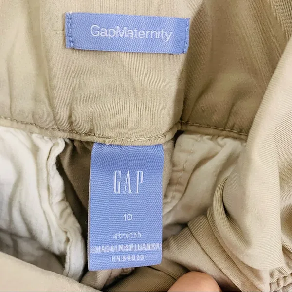Gap Maternity Khaki Stretch Shorts Tan size 10 - Image 7