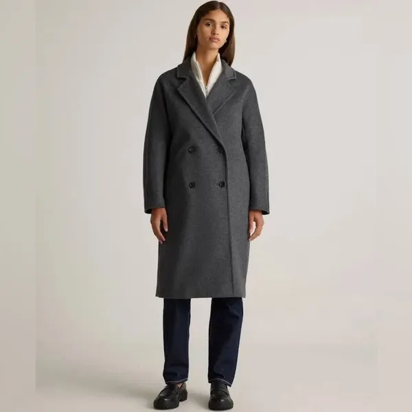 Quince Grey Italian Wool Coat XS | Minimalist Capsule Wardrobe - Image 4