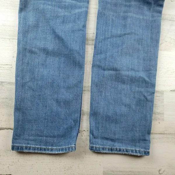 American Eagle Tomgirl Distressed Jeans Womens 4 Regular Light Wash Tapered - Image 9