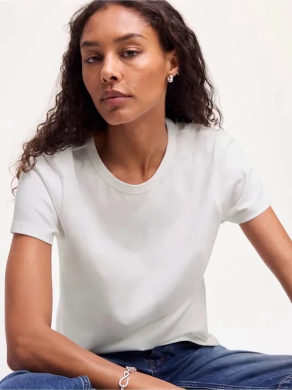 Madewell Women's White Crewneck Short Sleeve Tee - Image 2